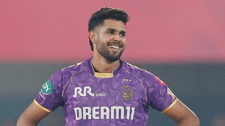 Harshit Rana in action for Kolkata Knight Riders in IPL. - KKRiders/X
