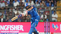 MI Vs KKR Live Score, IPL 2026: Mumbai Indians Break 12-Year Opening-Match Jinx With Six-Wicket Win (AP Photo/Rafiq Maqbool) : Mumbai Indians' Rohit Sharma plays a shot during the Indian Premier League cricket match between Mumbai Indians and Kolkata Knight Riders in Mumbai, India, Sunday, March 29, 2026.