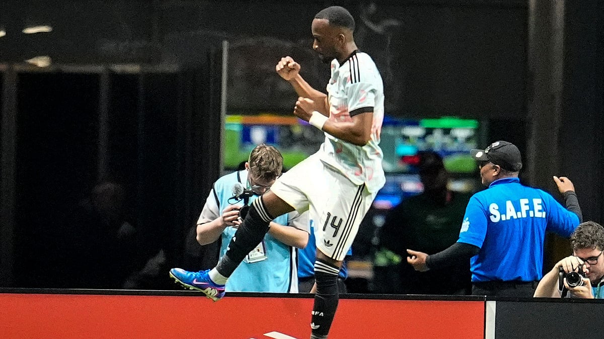 Belgium's Dodi Lukebakio celebrates his goal against the United States during the second half of an international friendly soccer match, Saturday, March 28, 2026, in Atlanta.  - | Photo: AP/Mike Stewart