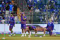 MI Vs KKR, IPL 2026 In Pics: See Best Photos From Indian Premier League Match 2 At Wankhede Stadium | Photo: PTI/Kunal Patil : Mumbai Indians' Rohit Sharma, second left, Ryan Rickelton, right, and others before an Indian Premier League (IPL) 2026 T20 cricket match between Mumbai Indians and Kolkata Knight Riders, at the Wankhede Stadium, in Mumbai, Maharashtra.