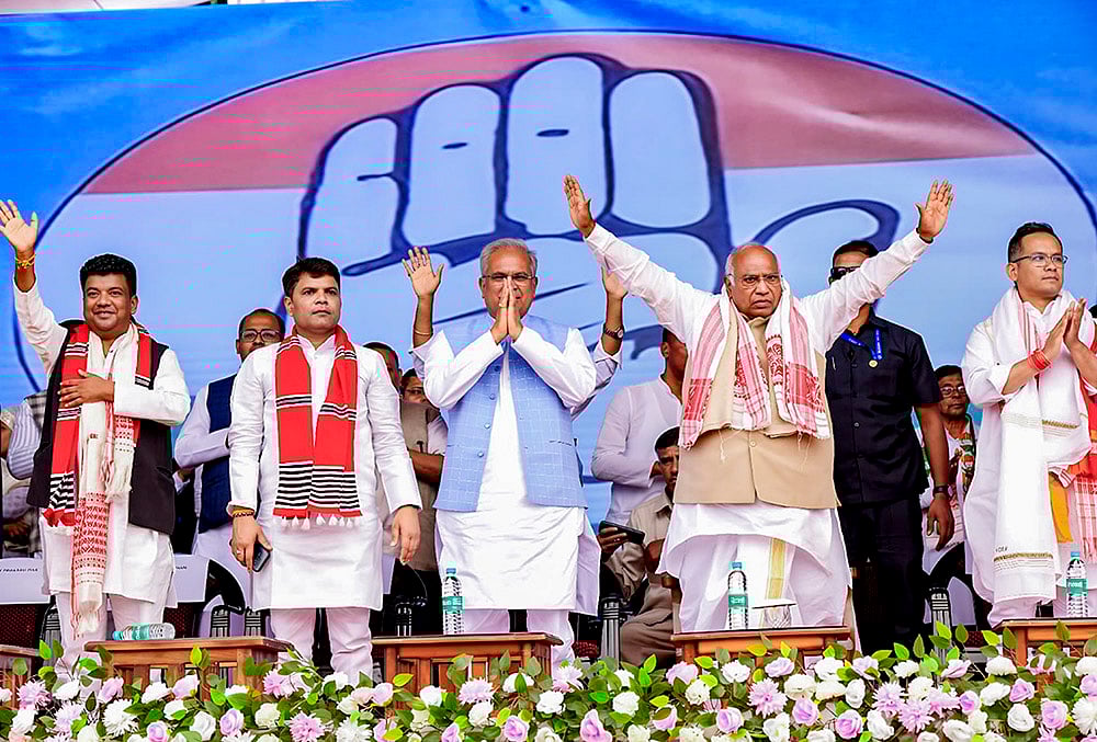 Assam polls: Mallikarjun Kharge campaigns in Naoboicha