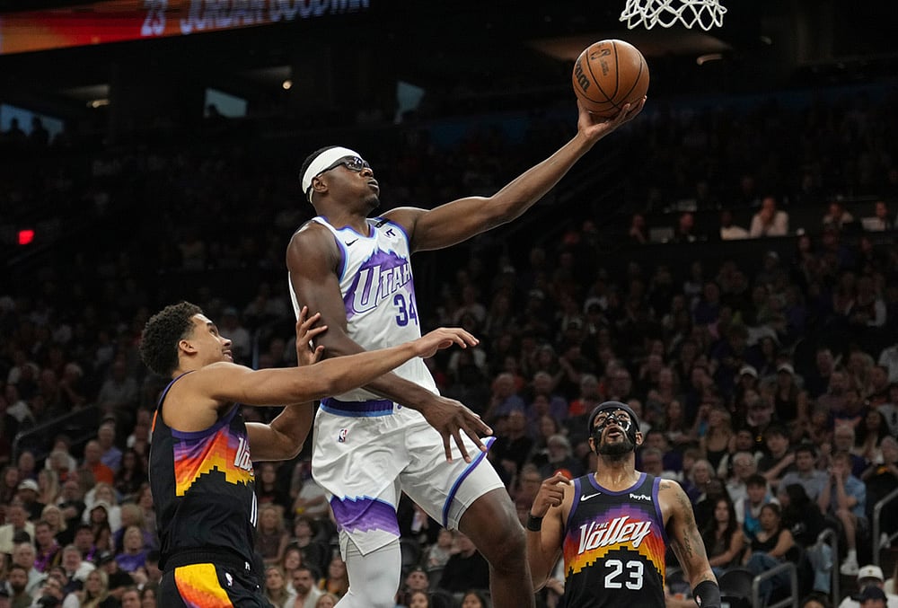 Phoenix Suns Vs Utah Jazz NBA basketball-Oscar Tshiebwe