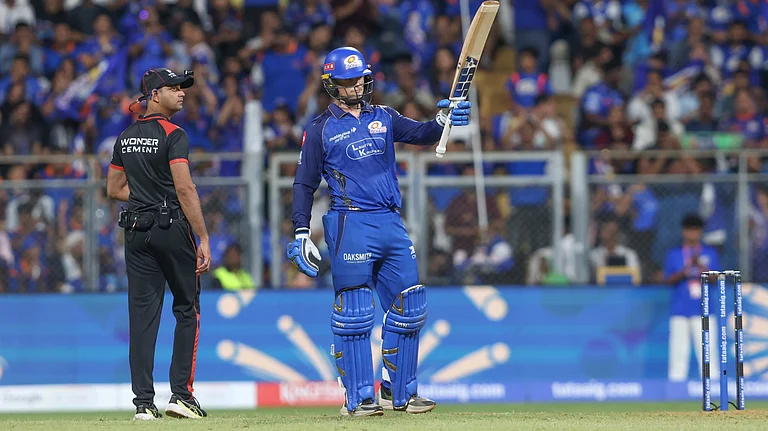 Ryan Rickelton celebrating against half-century against Kolkata Knight Riders in IPL 2026. - ipl/X