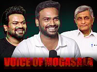 THE CONVERSATION MOVEMENT: HOW VOICE OF MOGASALA IS REDEFINING TELUGU PODCASTING Voice of Mogasala poster with three men
