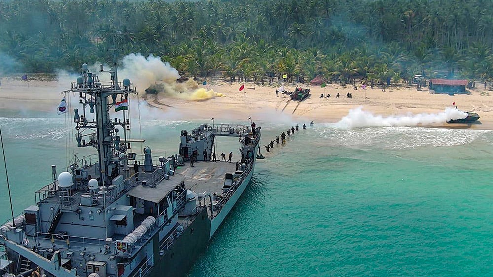 Armed forces hold amphibious drill in Dweep Shakti exercise