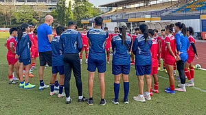 AIFF : The India U20 women's football team trains along with coach Joakim Alexandersson.