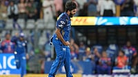 | Photo: AP/Rafiq Maqbool : Mumbai Indians' Shardul Thakur celebrates the wicket of Kolkata Knight Riders' captain Ajinkya Rahane during the Indian Premier League cricket match between Mumbai Indians and Kolkata Knight Riders in Mumbai, India, Sunday, March 29, 2026.