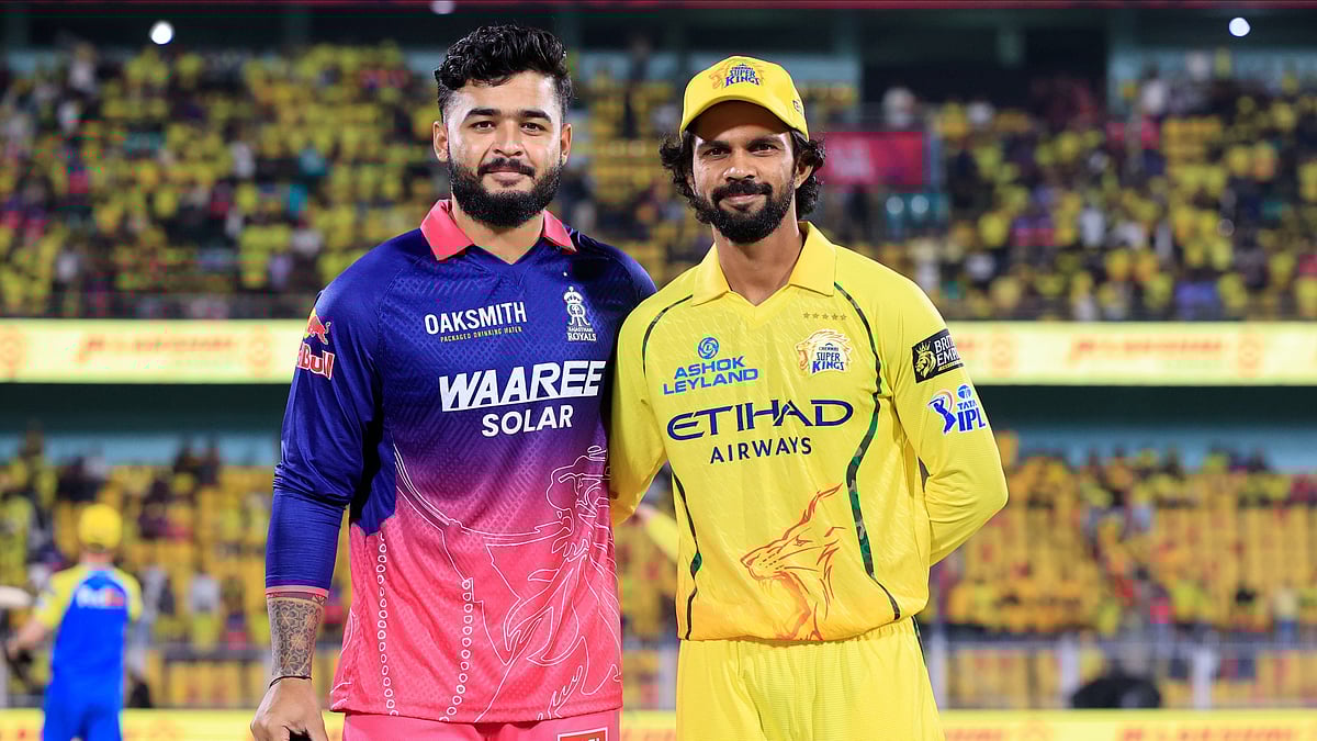 Riyan Parag and Ruturaj Gaikwad at the RR vs CSK IPL 2026 match toss at the Barsapara Stadium in Guwahati. - IPL/X