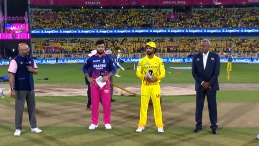 Riyan Parag and Ruturaj Gaikwad at the RR vs CSK IPL 2026 match toss at the Barsapara Stadium in Guwahati. - IPL/X