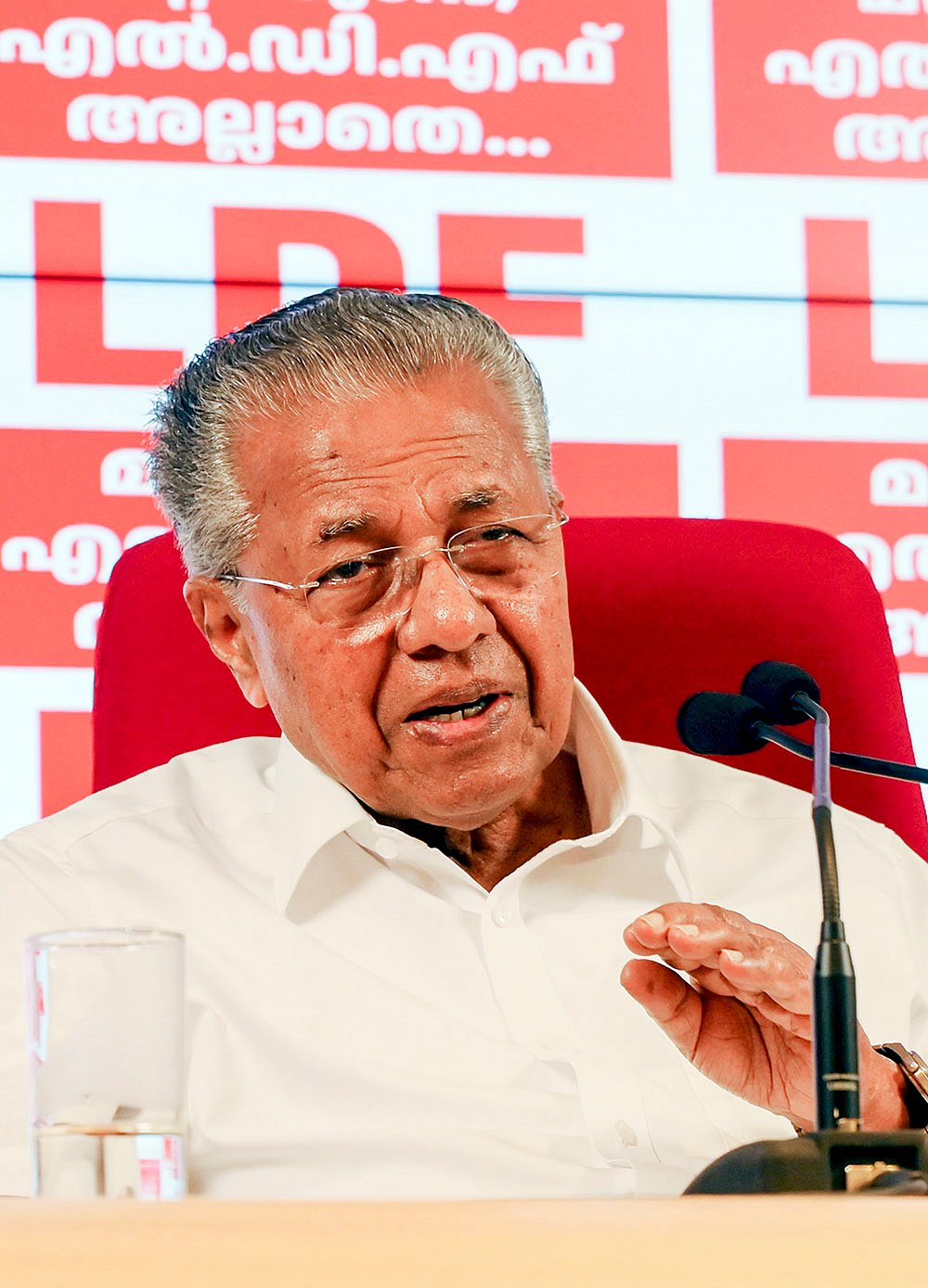 Kerala polls: Pinarayi Vijayan during a press conference 