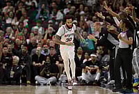 San Antonio Spurs Vs Chicago Bulls, NBA 2026: Spurs Overpower Bulls in High-Scoring Affair | Photo: AP/Darren Abate : San Antonio Spurs forward Julian Champagnie (30) celebrates after a 3-point basket during the second half of an NBA basketball game against the Chicago Bulls in San Antonio.