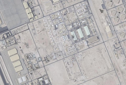 This March 15, 2026, satellite photo from Planet Labs PBC shows damage after an Iranian attack at Al Udeid Air Base, Qatar.
