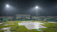 thepslt20/X : Lahore's Gaddafi Stadium under covers during Islamabad United Vs Peshawar Zalmi, PSL 2026 match.