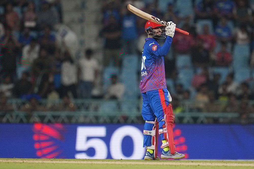 Sameer Rizvi celebrates his fifty runs IPL 2026