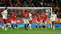 | Photo: AP/Joan Monfort : Spain's and Egypt players react at the end of the international friendly soccer match between Spain and Egypt in Barcelona, Spain, Tuesday, March 31, 2026. 