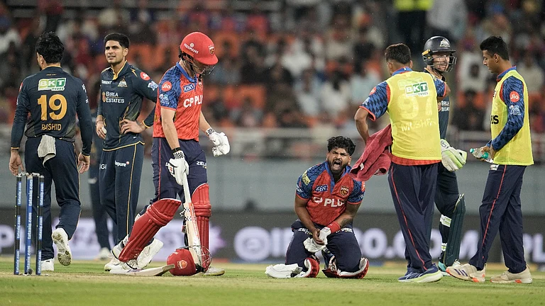 Punjab Kings' captain Shreyas Iyer reacts after a shot hitter by Cooper Connolly during the Indian Premier League cricket match between Gujarat Titans and Punjab Kings in New Chandigarh, India, Tuesday, March 31, 2026. - AP Photo