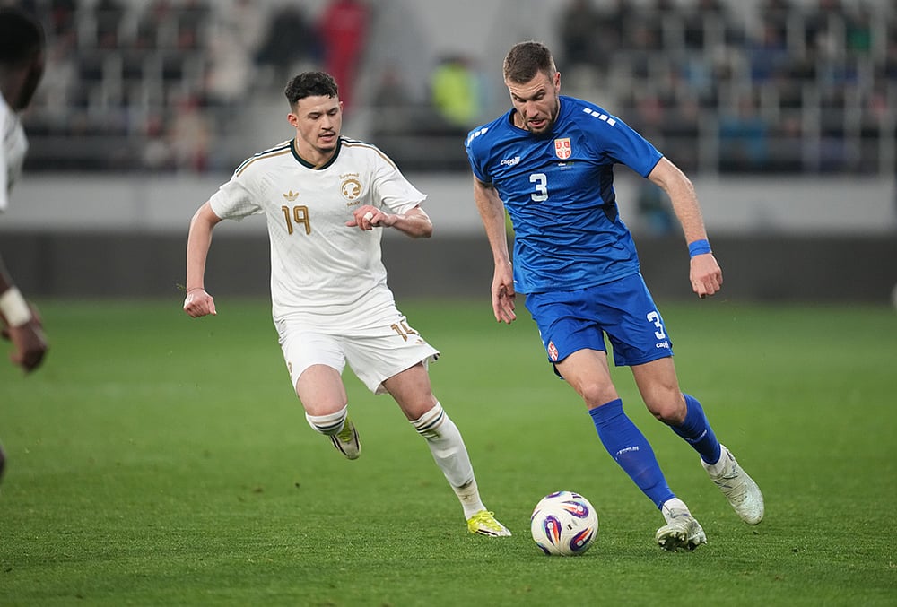 Serbia vs Saudi Arabia International soccer Friendly-Serbias Strahinja Pavlovic