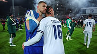 Edin Dzeko Powers Bosnia To World Cup, Now Faces Fight To Recover In Time | Photo: AP/Armin Durgut : Bosnia's Edin Dzeko, left, greets Italy's Bryan Cristante after a penalty shootout during the World Cup qualifying playoff final soccer match between Bosnia and Italy in Zenica, Bosnia, Tuesday, March 31, 2026.