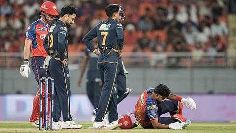 Punjab Kings' captain Shreyas Iyer reacts after a shot hitter by Cooper Connolly during the Indian Premier League cricket match between Gujarat Titans and Punjab Kings in New Chandigarh.
