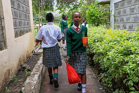 Valarie Wairimu, 19 is seen at Greenland Girls School in Kiserian, Kajiado, Kenya.