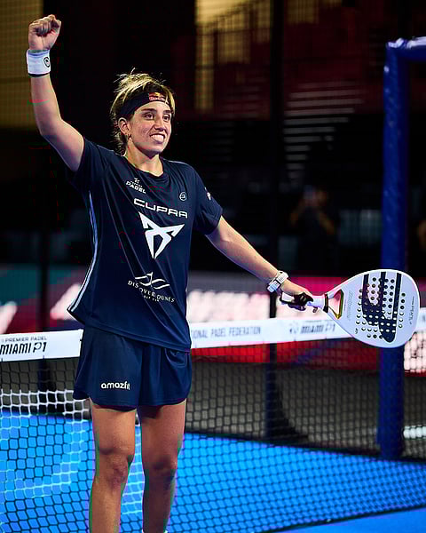 Beatriz Gonzalez Fernandez during the quarter finals of the Miami Premier Padel P1, United States on March 27, 2026.