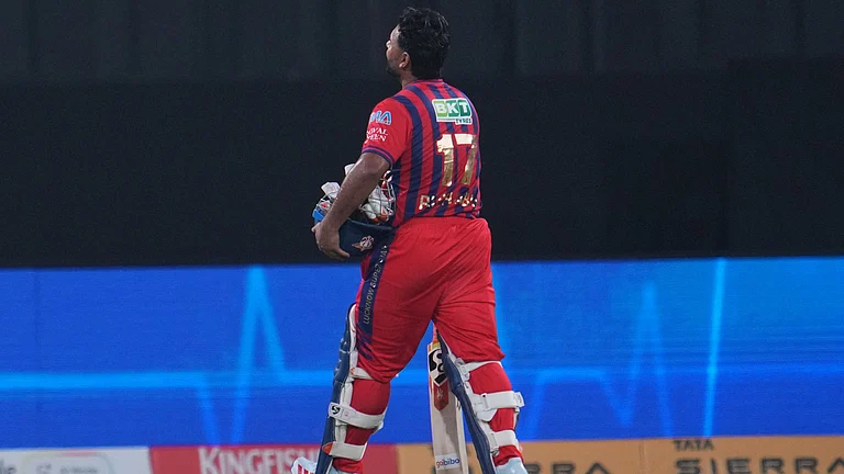 Lucknow Super Giants' captain Rishabh Pant walks off the field after losing his wicket during the Indian Premier League cricket match between Lucknow Super Giants and Delhi Capitals in Lucknow, India, Wednesday, April 1, 2026. - | Photo: AP/Manish Swarup