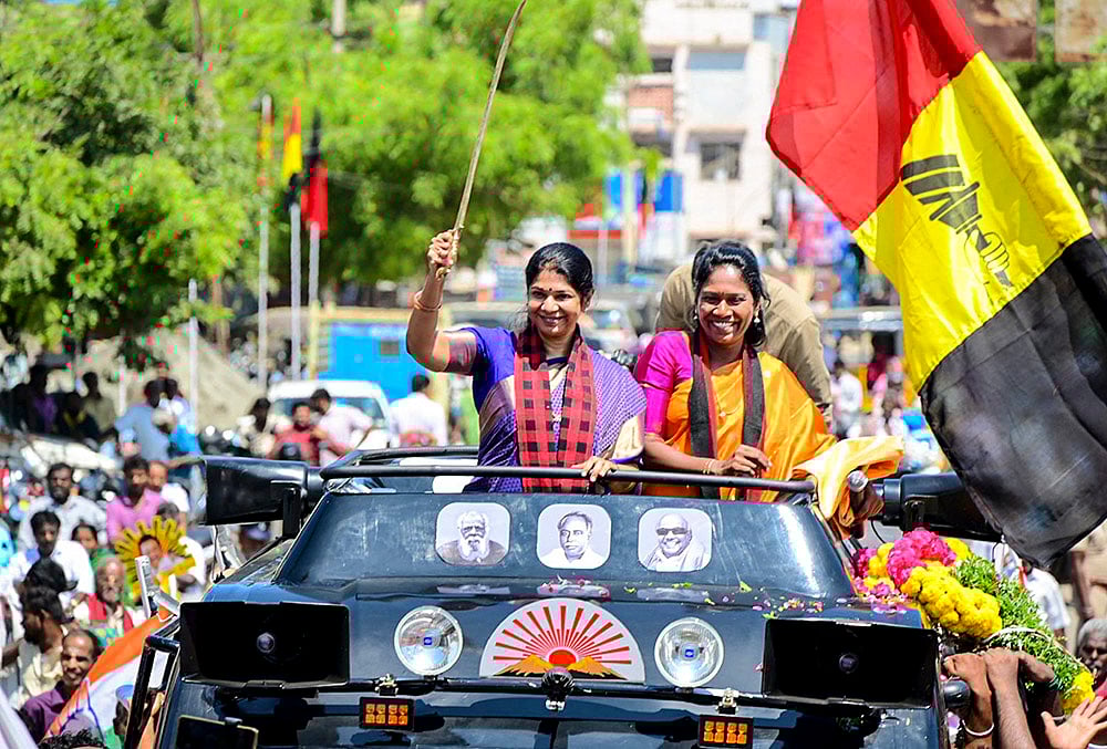 TN polls: Kanimozhi campaigns in Sivaganga