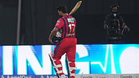 | Photo: AP/Manish Swarup : Lucknow Super Giants' captain Rishabh Pant walks off the field after losing his wicket during the Indian Premier League cricket match between Lucknow Super Giants and Delhi Capitals in Lucknow, India.