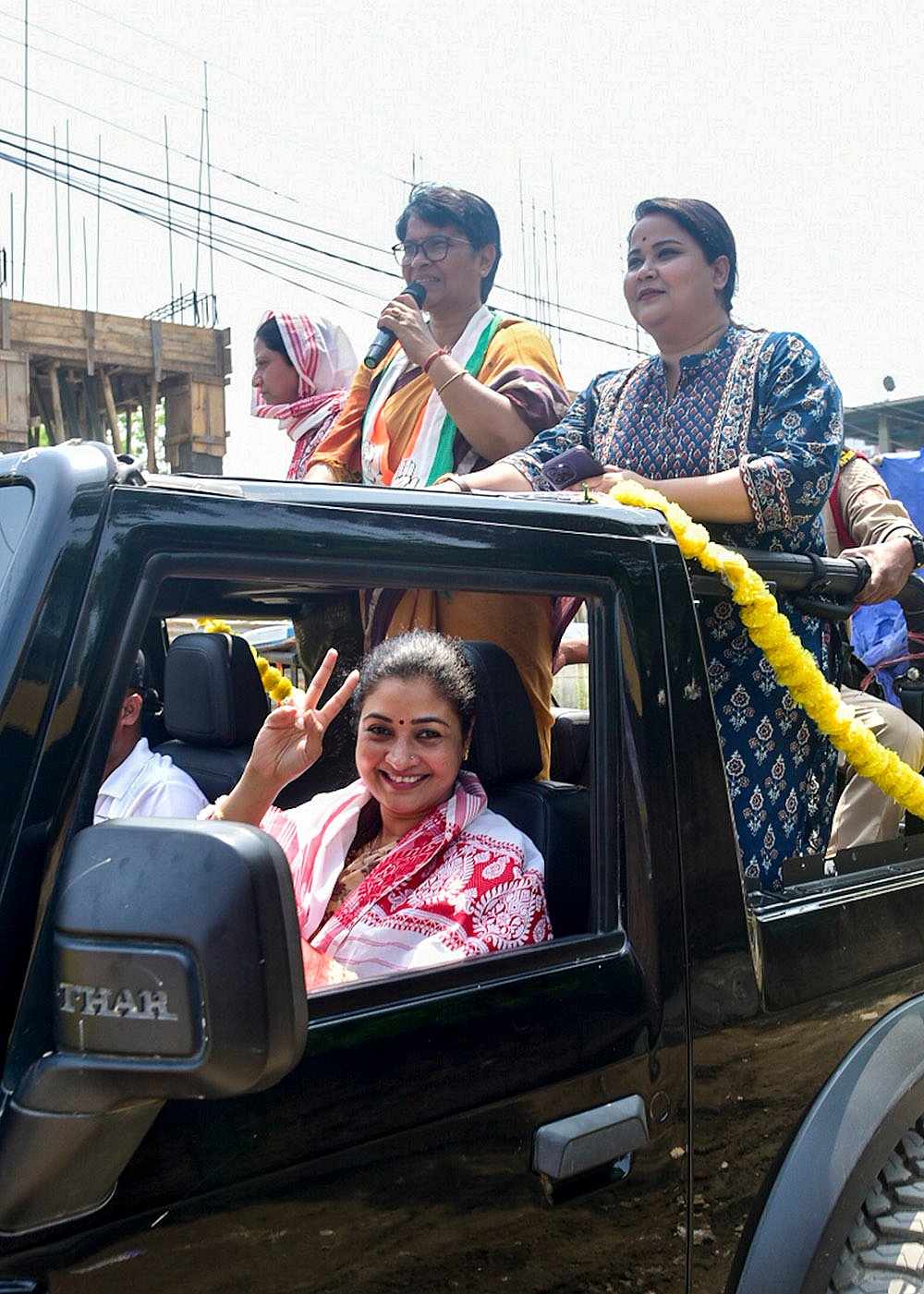 Mahila Congress President Alka Lamba campaigns in Guwahati