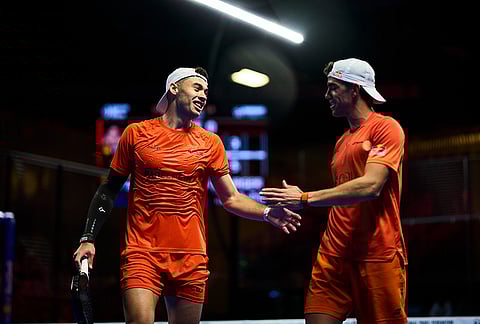Leandro Augsburger and Juan Lebron during the quarter finals of the Miami Premier Padel P1, United States on March 27, 2026.