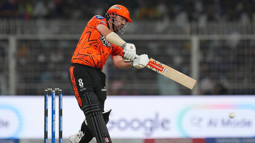 Sunrisers Hyderabad's Travis Head plays a shot during the Indian Premier League cricket match between Kolkata Knight Riders and Sunrisers Hyderabad in Kolkata, India, Thursday, April. 2, 2026. - AP Photo/Bikas Das