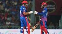LSG Vs DC: Who Won Yesterday In Indian Premier League 2026 Match 5 – Check Result | Photo: AP/Manish Swarup : Delhi Capitals' Sameer Rizvi, right, and batting partner Tristan Stubbs encourage each other during the Indian Premier League cricket match between Lucknow Super Giants and Delhi Capitals in Lucknow, India.