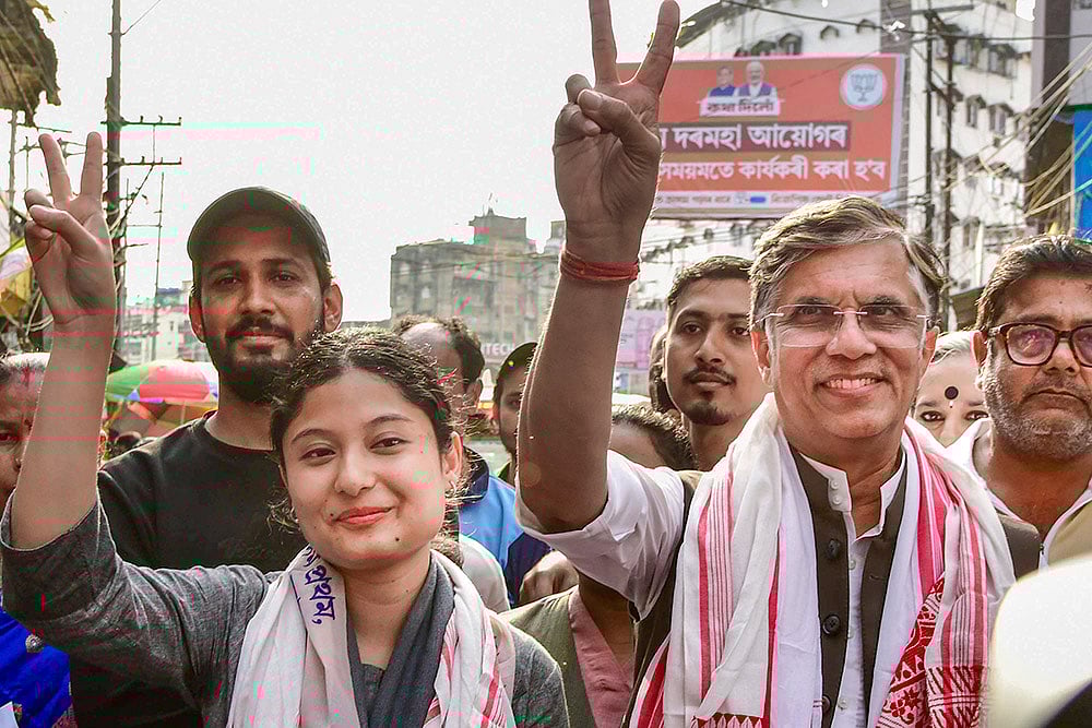 Assam polls: Kunki Chowdhury campaigns
