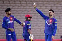 | Photo: PTI/R Senthilkumar : Punjab Kings' Harpreet Brar, left, with teammates during a practice session on the eve of the Indian Premier League (IPL) 2026 cricket match between Chennai Super Kings and Punjab Kings, at MA Chidambaram Stadium in Chennai.