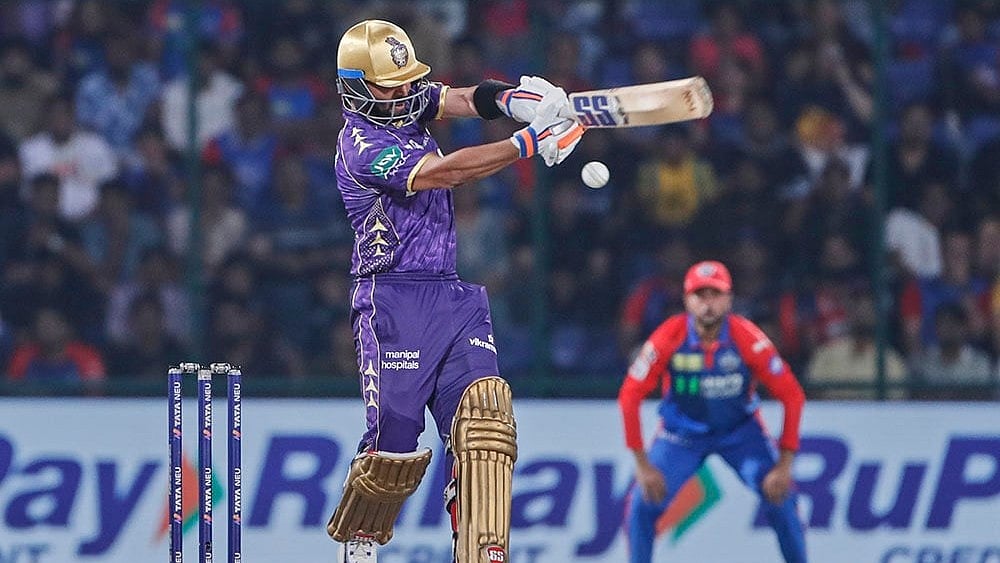 IPL 2025: Ajinkya Rahane plays a pull shot against Delhi Capitals  - | Photo: AP