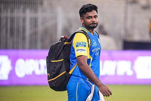Chennai Super Kings' Sanju Samson during a practice session on the eve of the Indian Premier League (IPL) 2026 cricket match between Chennai Super Kings and Punjab Kings, at MA Chidambaram Stadium in Chennai.