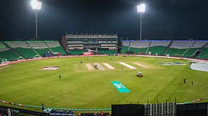 Lahore's Gaddafi Stadium prepares for the Lahore Qalandars Vs Multan Sultans PSL 2026 match.