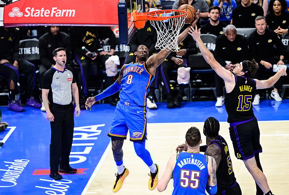 Oklahoma City Thunders Vs Los Angeles Lakers nba basketball-Jalen Williams