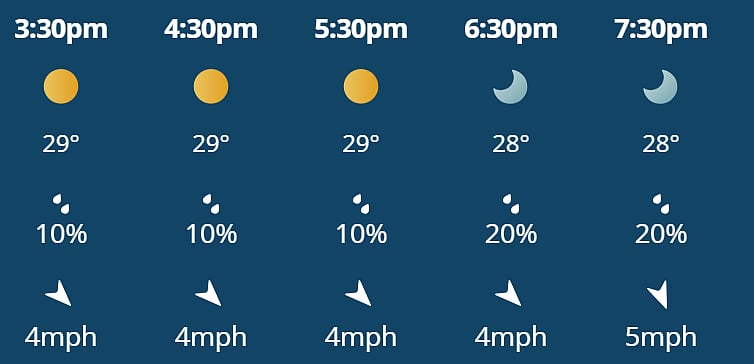 DC Vs MI: hourly weather