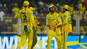 AP Photo : Chennai Super Kings players celebrates the wicket of Rajasthan Royals' Vaibhav Sooryavanshi during the Indian Premier League cricket match between Chennai Super Kings and Rajasthan Royals in Guwahati, India, Monday, March 30, 2026.