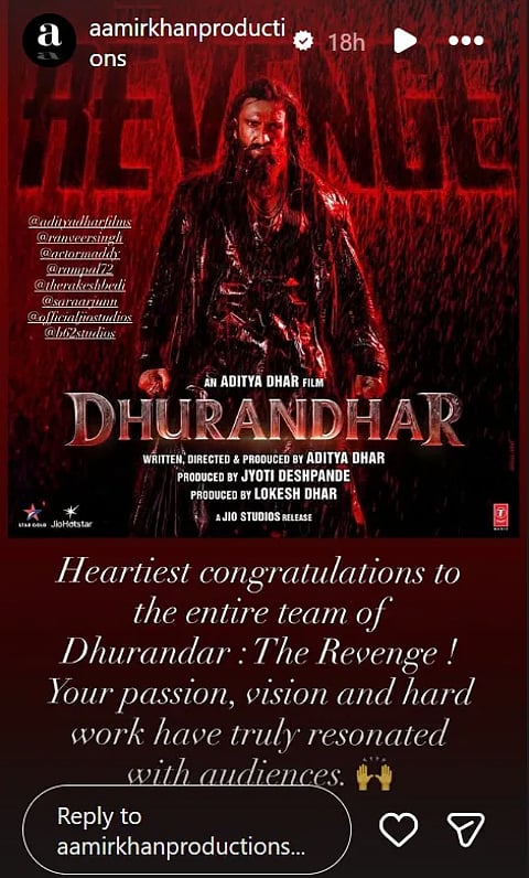Aamir Khan praises Dhurandhar 2