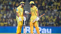 AP Photo : Chennai Super Kings' captain Ruturaj Gaikwad talks to batting partner Ayush Mhatre during the Indian Premier League cricket match between Chennai Super Kings and Punjab Kings in Chennai, India, Friday, April 3, 2026.