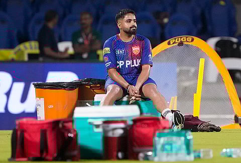Punjab Kings' Prabhsimran Singh during a practice session on the eve of the Indian Premier League (IPL) 2026 cricket match between Chennai Super Kings and Punjab Kings, at MA Chidambaram Stadium in Chennai.