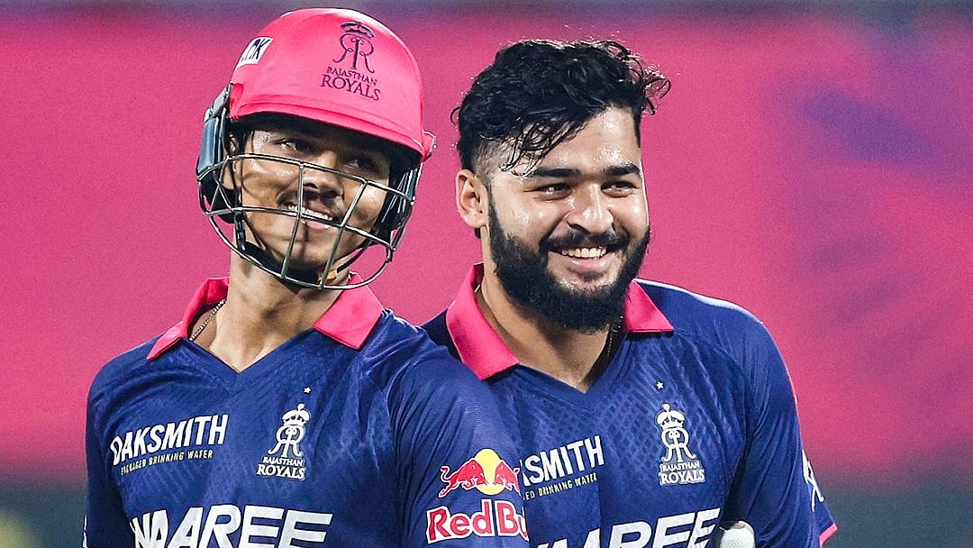 Rajasthan Royals cricketers in action against Chennai Super Kings in IPL 2026 clash at the Barsapara Stadium in Guwahati.  - rajasthanroyals/X