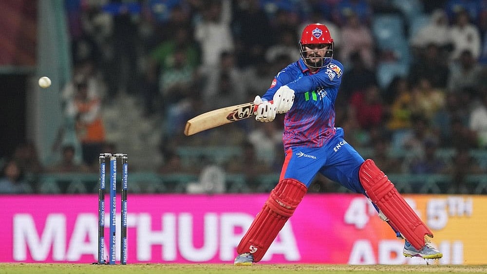 Delhi Capitals' Sameer Rizvi plays a shot during the Indian Premier League cricket match between Lucknow Super Giants and Delhi Capitals in Lucknow, India,. - | Photo: AP/Manish Swarup