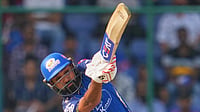 DC Vs MI, IPL 2026: Rohit Sharma Joins Elite Six-Hitters Club Alongside Chris Gayle, MS Dhoni (AP Photo/Manish Swarup) : Mumbai Indians' Rohit Sharma plays a shot during the Indian Premier League cricket match between Delhi Capitals and Mumbai Indians in New Delhi, India, Saturday, April. 4, 2026.