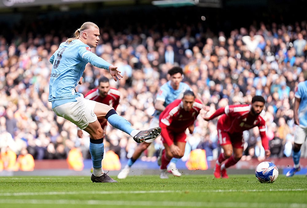 Manchester City and Liverpool Britain FA Cup Soccer-Erling Haaland
