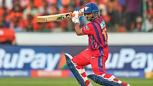 AP Photo : Lucknow Super Giants' captain Rishabh Pant in action during the Indian Premier League cricket match between Sunrisers Hyderabad and Lucknow Super Giants in Hyderabad, India, Sunday, April 5, 2026.