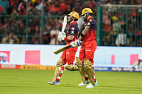 RCB Vs CSK, IPL 2026: See Best Photos From Indian Premier League Match 11 At Chinnaswamy Stadium | Photo: AP/Aijaz Rahi : Royal Challengers Bengaluru's Virat Kohli, right, and batting partner Phil Salt step out onto the field for the Indian Premier League cricket match between Chennai Super Kings and Royal Challengers Bengaluru in Bengaluru, India.