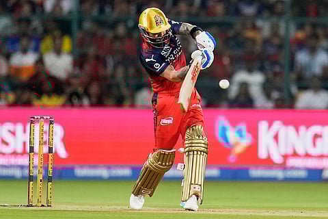 Royal Challengers Bengaluru's Virat Kohli plays a shot during the Indian Premier League cricket match between Chennai Super Kings and Royal Challengers Bengaluru in Bengaluru, India.